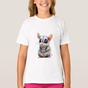 Camiseta Esquilo Açucareiro com Tinta Colorida para Criança