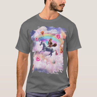 Camiseta Esquilo Andando Unicórnio, Rosquinha Rainbow Pizza