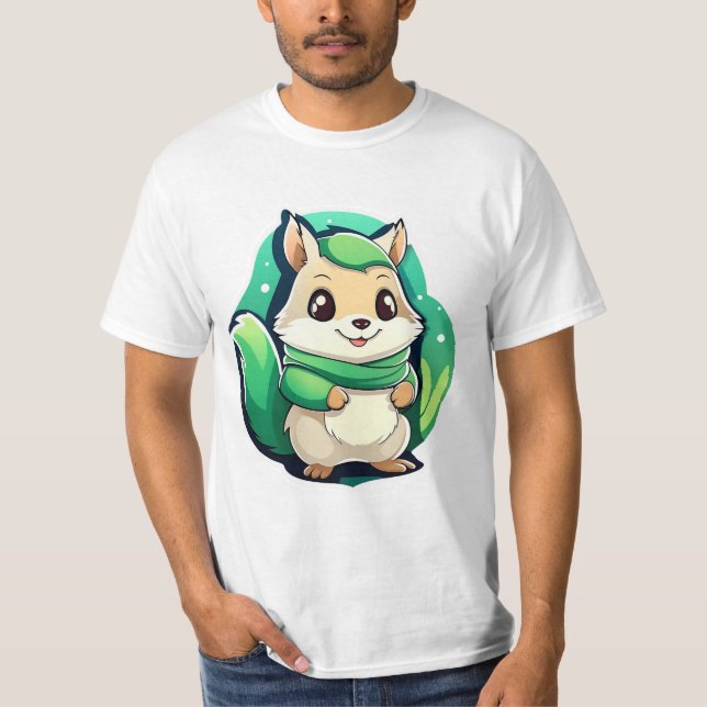 Camiseta Esquilo animal adorável (Frente)