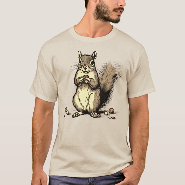 Camiseta Esquilo bonito com seus loucos para Amantes de os  (Frente)