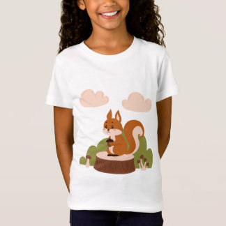Camiseta Esquilo bonito na floresta