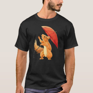 Camiseta Esquilo com guarda-chuva na chuva Mulheres choram