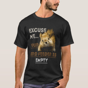Camiseta Esquilo Com Licença, Seu Alimentador De Pássaros E