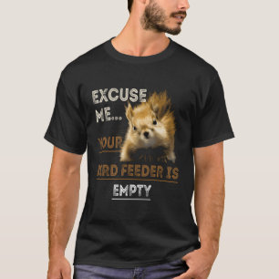 Camiseta Esquilo Com Licença Seu Alimentador De Pássaros Es