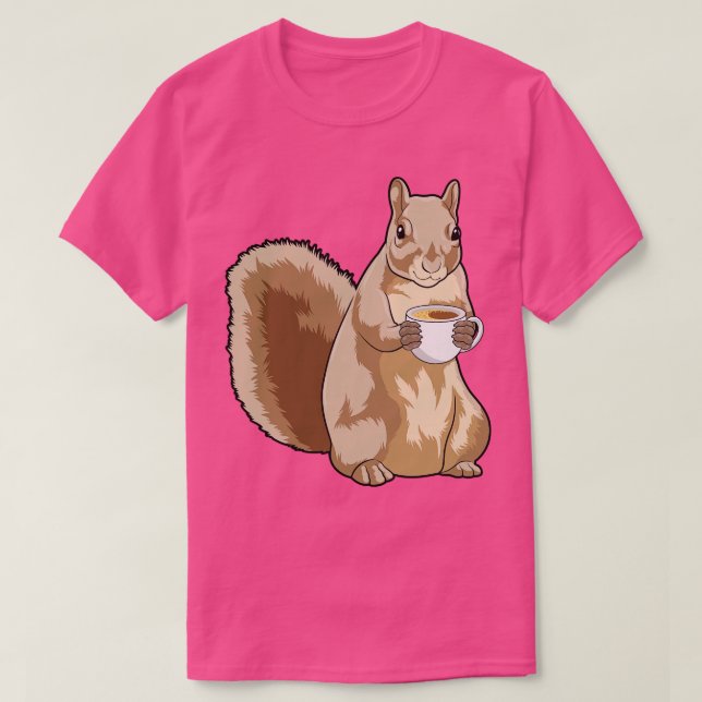 Camiseta Esquilo com Taça de Café (Frente do Design)