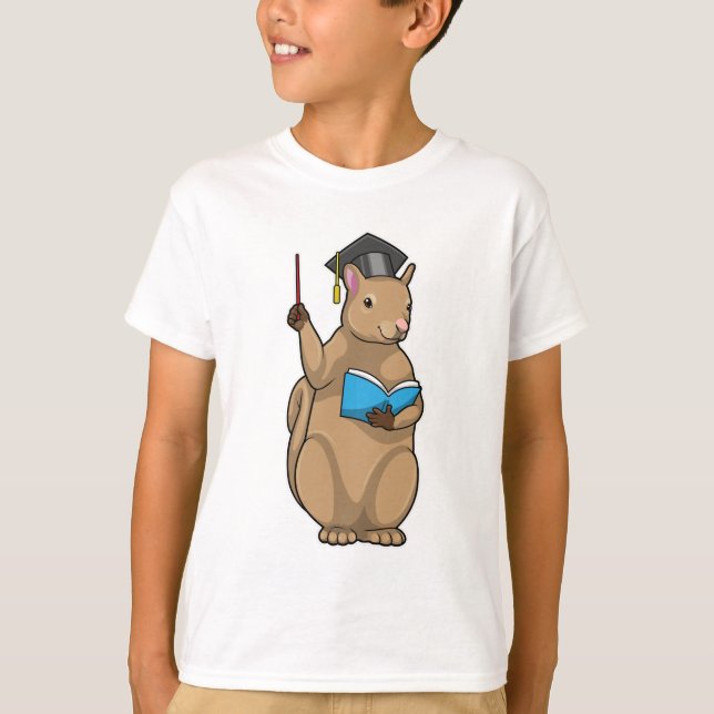 Camiseta Esquilo como Professor com Livro (Frente)