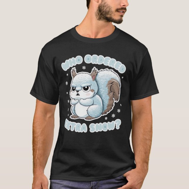Camiseta Esquilo Congelado - Quem Pediu Neve Extra? (Frente)