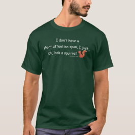 Camiseta Esquilo curto da capacidade de concentração