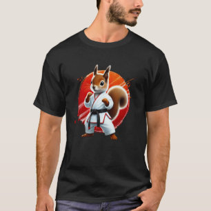 Camiseta Esquilo de Caratê Clássico Lutador de Artes Marcia