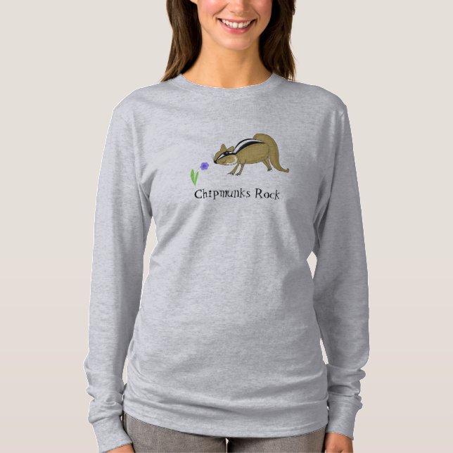 Camiseta  Esquilo de desenho animado com ditado (Frente)