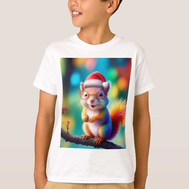 Camiseta Esquilo De Natal Como Papai Noel-56765 (Frente)