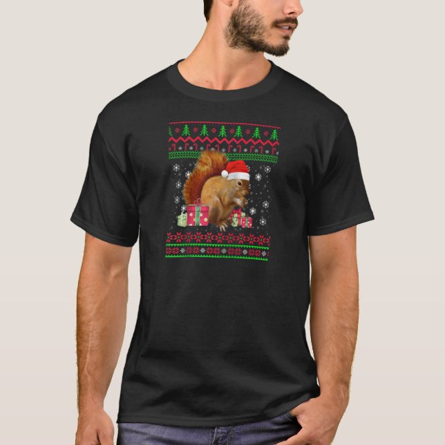 Camiseta Esquilo de Natal dos Animais do Natal Engraçados (Frente)