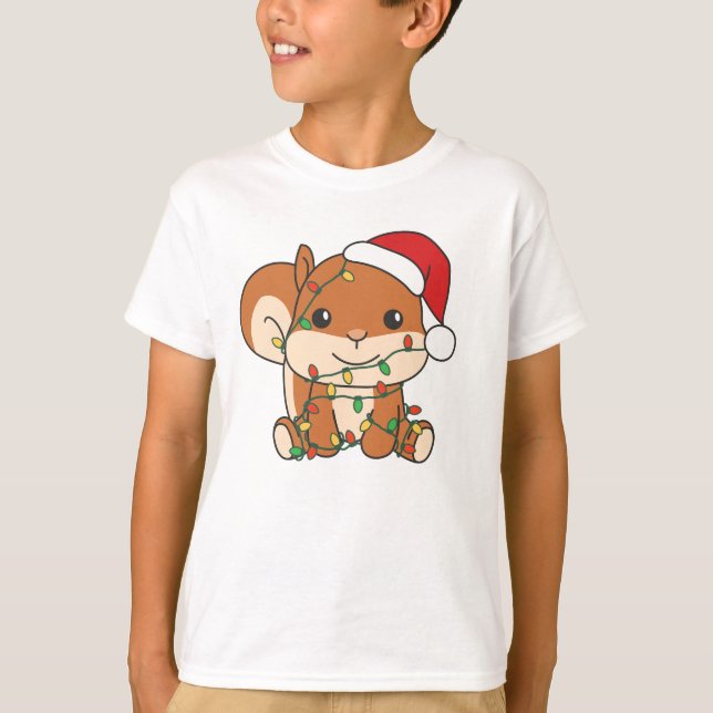 Camiseta Esquilo de Natal para Animais de inverno (Frente)
