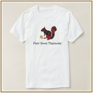 Camiseta Esquilo de textura de Xadrez moderna e Acorn