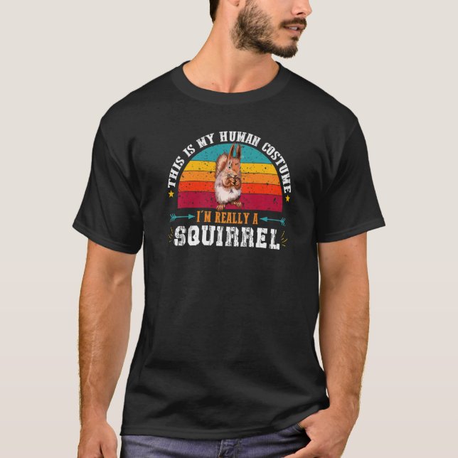 Camiseta Esquilo Dizendo Esquilo De Volta Da Imagem Bastant (Frente)