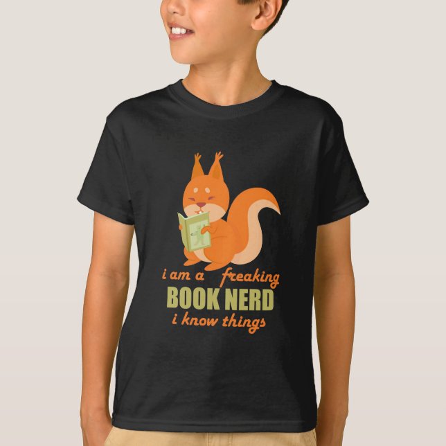 Camiseta Esquilo do Nerd de Livro (Frente)