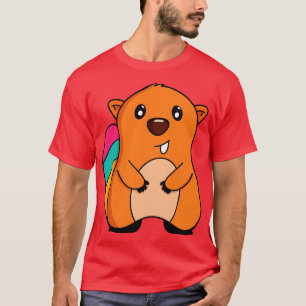 Camiseta Esquilo doce com cauda colorida