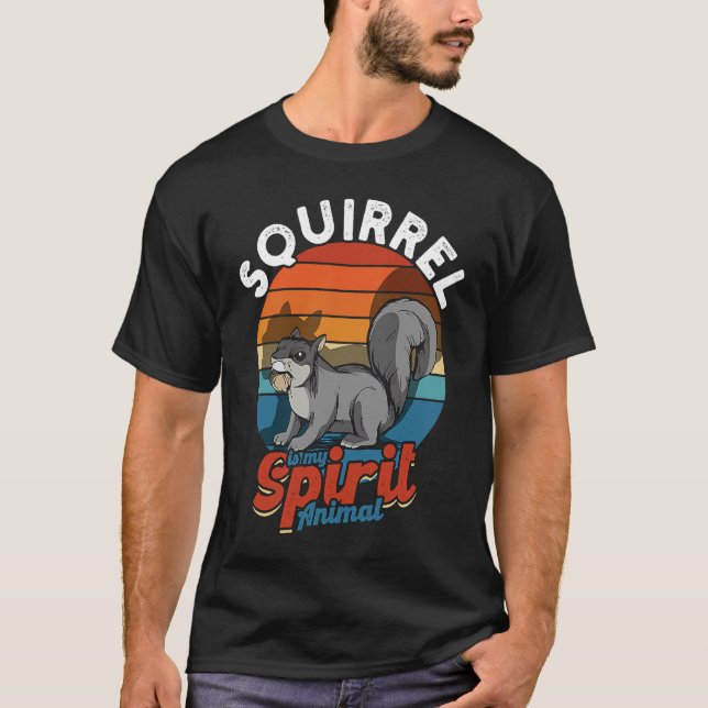 Camiseta Esquilo é o meu anim espiritual de Esquilo (Frente)