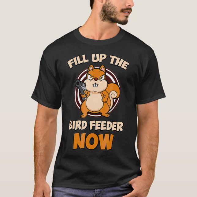 Camiseta Esquilo Encher BirdFeeder (Frente)