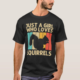 Camiseta Esquilo Engraçado Para Meninas Esquilo Aproxima C