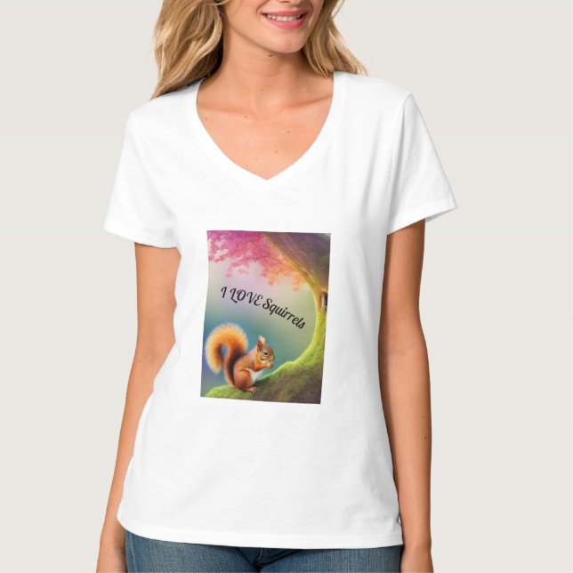 Camiseta Esquilo Esquilo Vida Selvagem Terras arborizadas (Frente)