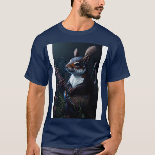 Camiseta Esquilo Floral De Cuta Aestésico Que Joga Banjo