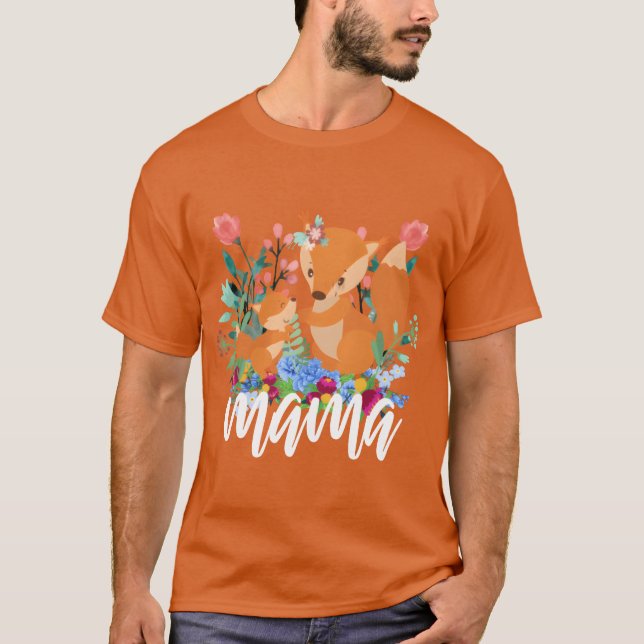 Camiseta Esquilo Floral Mãe Bebê Mãe Mãe Animal Mãe S Vinta (Frente)