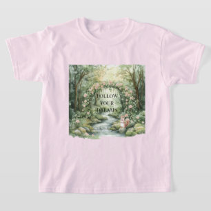 Camiseta Esquilo Floral Rosa da Floresta