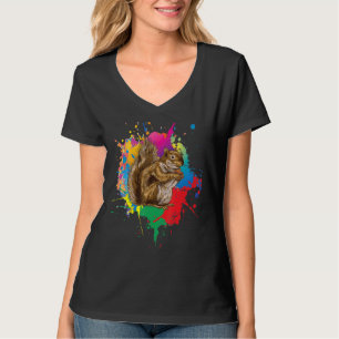 Camiseta Esquilo Fofo Arte Pop Colorida Animais Splash de C