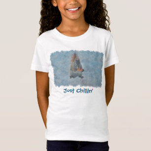 Camiseta Esquilo Fofo de Inverno Relaxando com um Amendoim