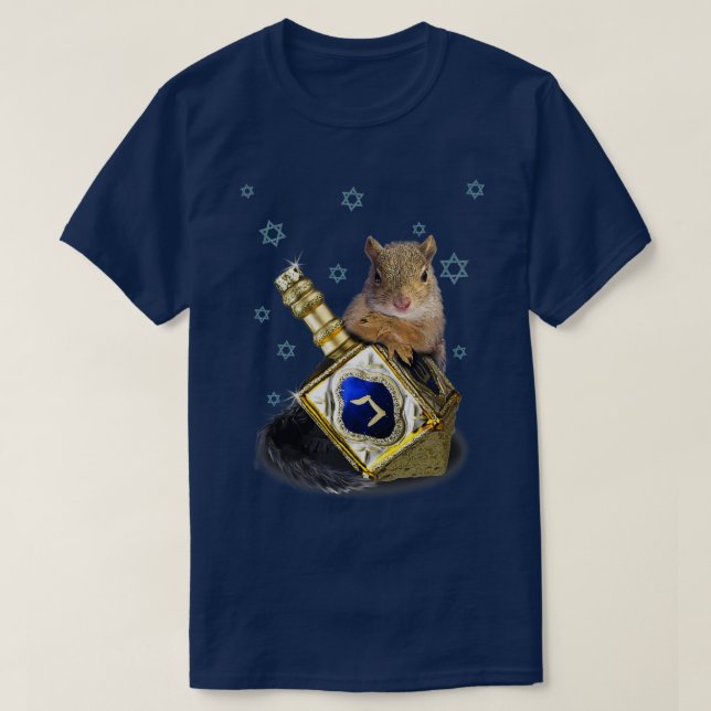 Camiseta Esquilo Hanukkah (Frente do Design)