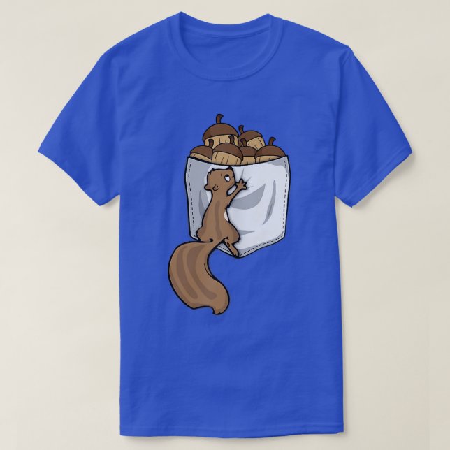 Camiseta Esquilo-Lover Mulheres Pocket Acorn Cute Squirrel (Frente do Design)
