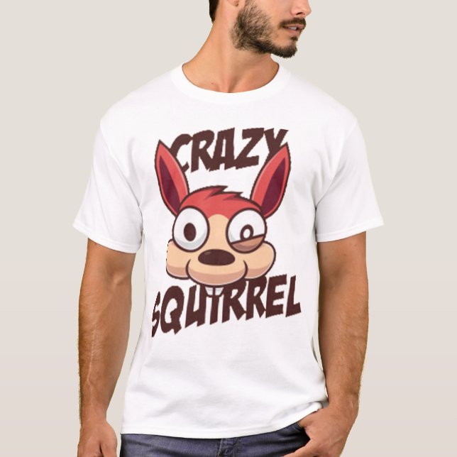 Camiseta Esquilo maluco engraçado (Frente)