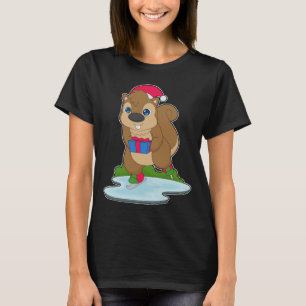 Camiseta Esquilo Natal Patinação no gelo