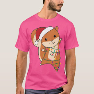 Camiseta Esquilo Natal Santa Claudia Luzes Fadas