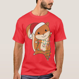 Camiseta Esquilo Natal Santa Claudia Luzes Fadas