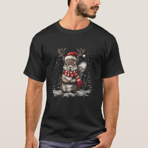 Camiseta Esquilo Natal Santa Hat Pajama Engraçado Esquilo