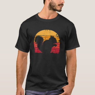 Camiseta Esquilo Negro Engraçado Sunset Vintage Safari Par