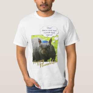 Camiseta Esquilo Negro judeu Hilário Vestindo Yarmulke
