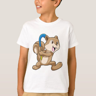Camiseta Esquilo no hóquei de campo com Stick