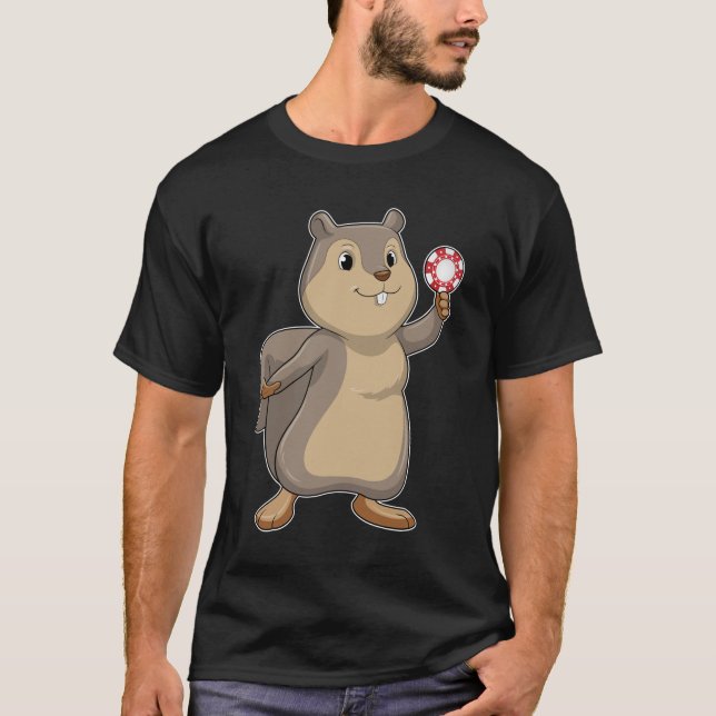 Camiseta Esquilo no Poker com batatas fritas (Frente)
