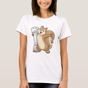 Camiseta Esquilo no Xadrez com Rei peça de Xadrez