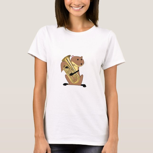 Camiseta Esquilo que joga o Euphonium (Frente)