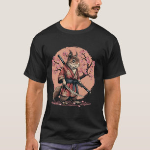 Camiseta Esquilo Samurai Japonês Esquilo Ninja Sakura Ja