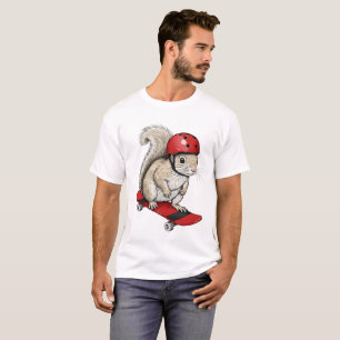 Camiseta Esquilo Skatista – Animal Divertido em Skate com 