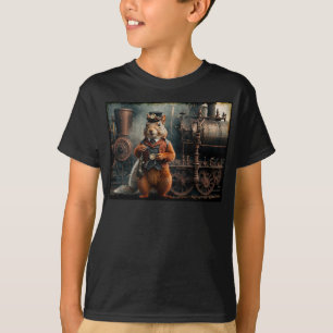 Camiseta Esquilo Steampunk e Comboio