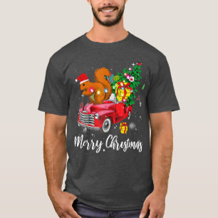 Camiseta Esquilo Sussurro Dirige Caminhão Vermelho Natal