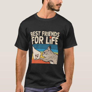 Camiseta Esquilo Tope de Punho Melhor Amigo Para a Vida Ret