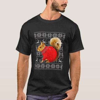 Camiseta Esquilo Ugly Doce Esquilo de Natal Engraçado Lov