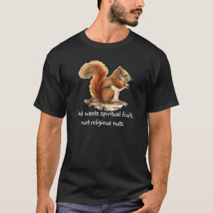 Camiseta Esquilo vermelho da aguarela, citações engraçad
